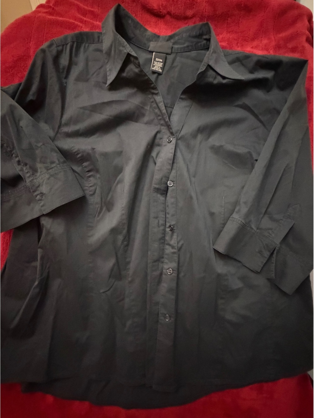 Lane Bryant Black Button-Up Shirt Size 22/24